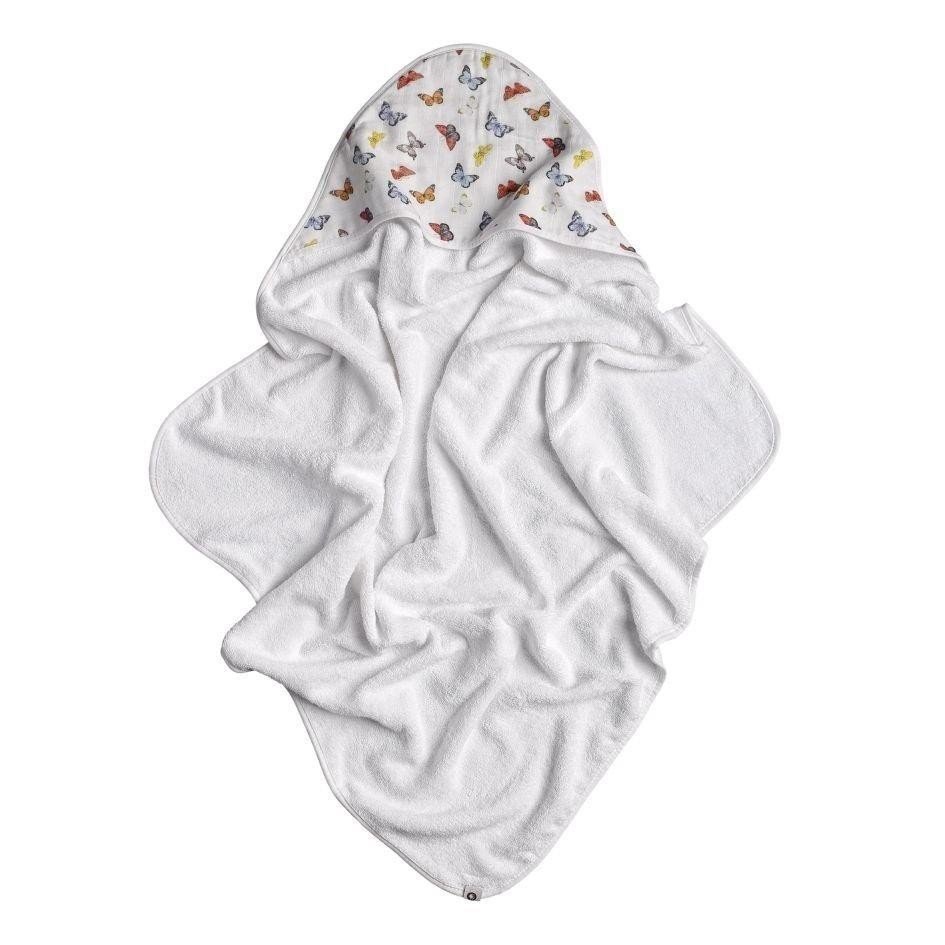 Prosop cu gluga bambusbumbac organic Butterflies 90x90cm XKKO – imaginea 3
