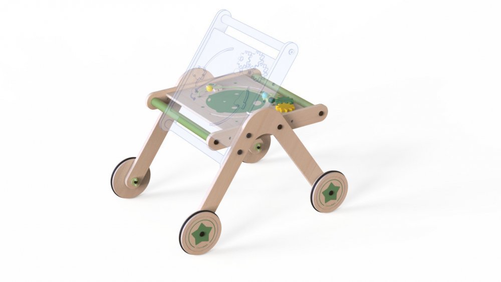 Antepremergator din lemn cu masuta de activitati 2 in 1 MamaToyz – imaginea 2