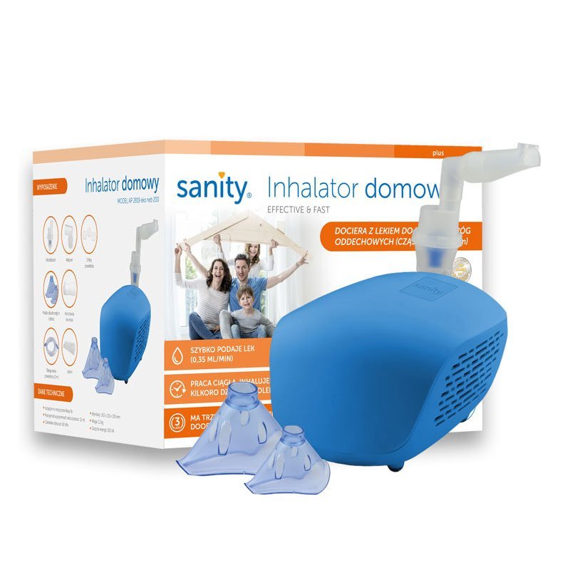 Aparat aerosoli Sanity Domowy AP 2819 nebulizator cu compresor albastru