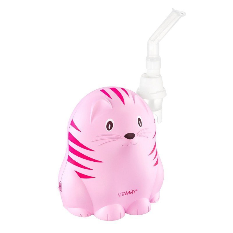 Aparat aerosoli Vitammy Gattino A1503 nebulizator cu compresor set complet de accesorii roz – imaginea 4