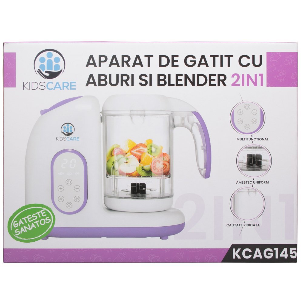 Aparat de gatit cu aburi si functie de blender 2 in 1 Kidscare – imaginea 4