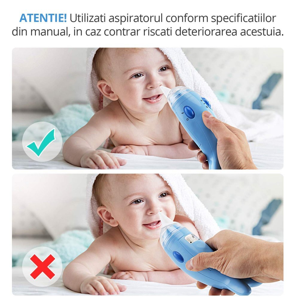 Aspirator nazal electric EasyCare Baby cu 2 viteze de aspiratie si melodii – imaginea 4