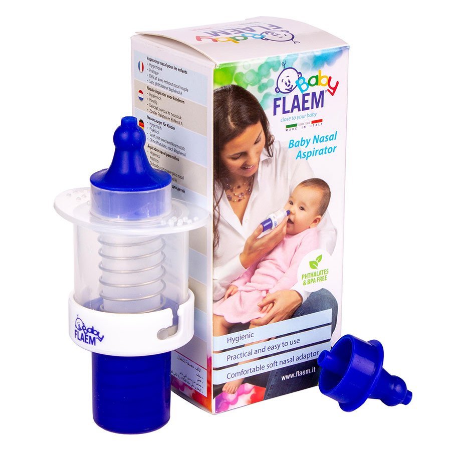 Aspirator nazal manual Flaem Baby pentru bebelusi si copii albalbastru AC0423P