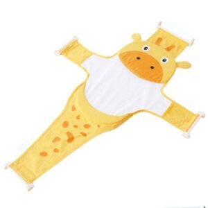 Hamac cadita Little Mom Bathnet Yellow Girafe moale, uscare rapida, versatil, varsta 0-12 luni