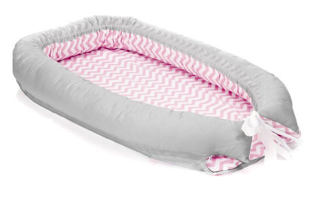 Baby nest culcus saltea si protectie de pat detasabila 90×40 cm pink Fillikid – imaginea 6