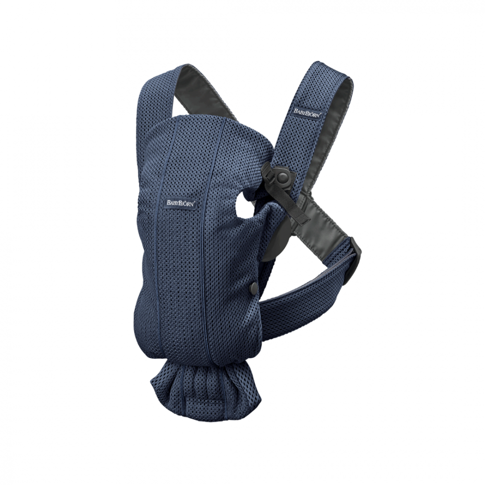 Marsupiu anatomic BabyBjorn cu multiple pozitii de purtare Mini Navy Blue 3D Mesh – imaginea 2