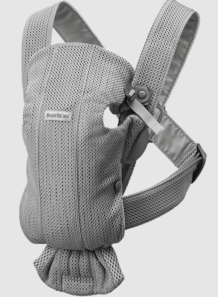 Marsupiu Mini Babybjorn cu multiple pozitii de purtare Grey 3D Mesh – imaginea 4