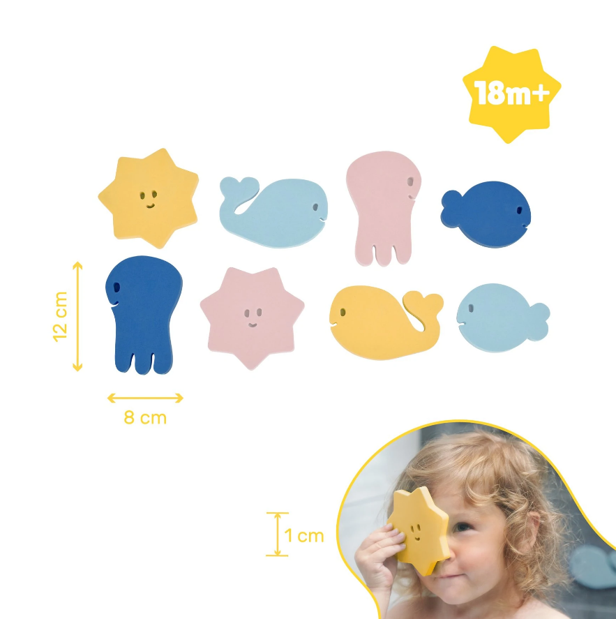 Puzzle pentru baie cu animalute acvatice Badabulle