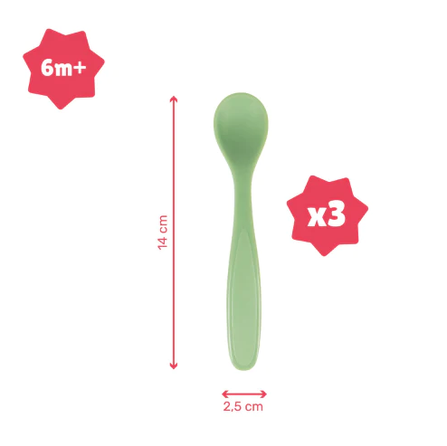 Set de 3 lingurite Badabulle flexibile Pastel – imaginea 2