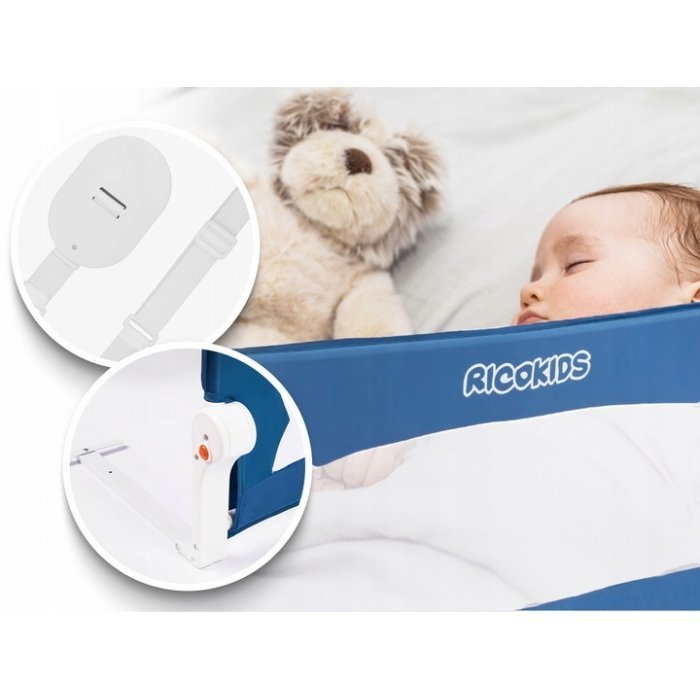 Bariera de pat Ricokids 150 x 42 x 35 cm Albastru – imaginea 2