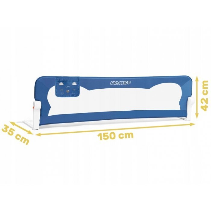 Bariera de pat Ricokids 150 x 42 x 35 cm Albastru – imaginea 4