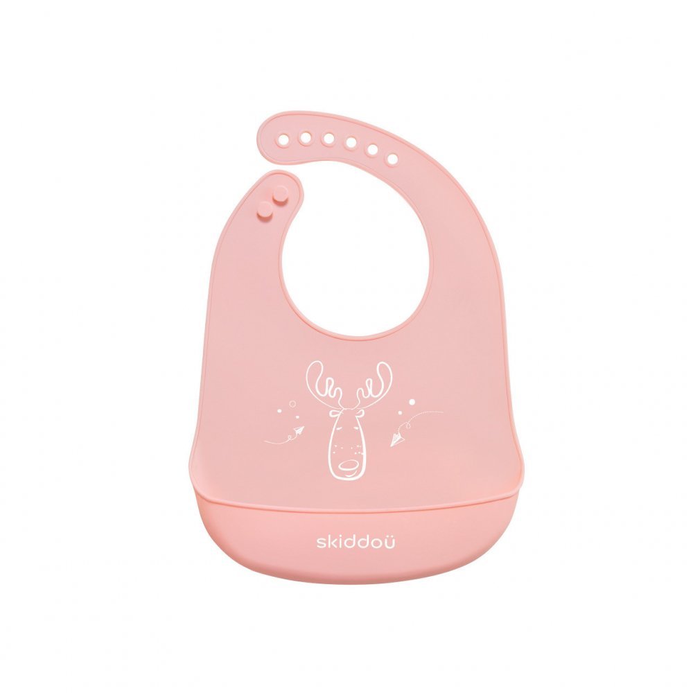 Baveta din silicon Skiddou Smekke Keep Pink – imaginea 4