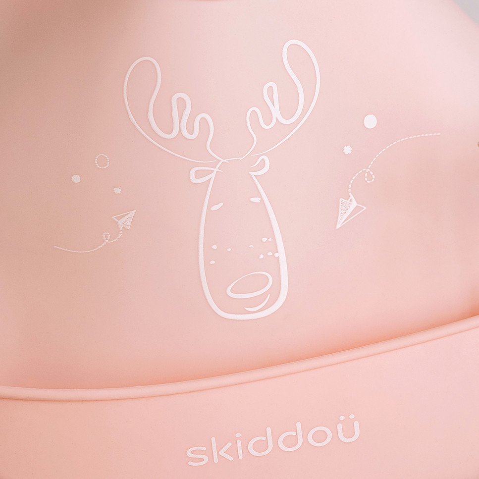 Baveta din silicon Skiddou Smekke Keep Pink