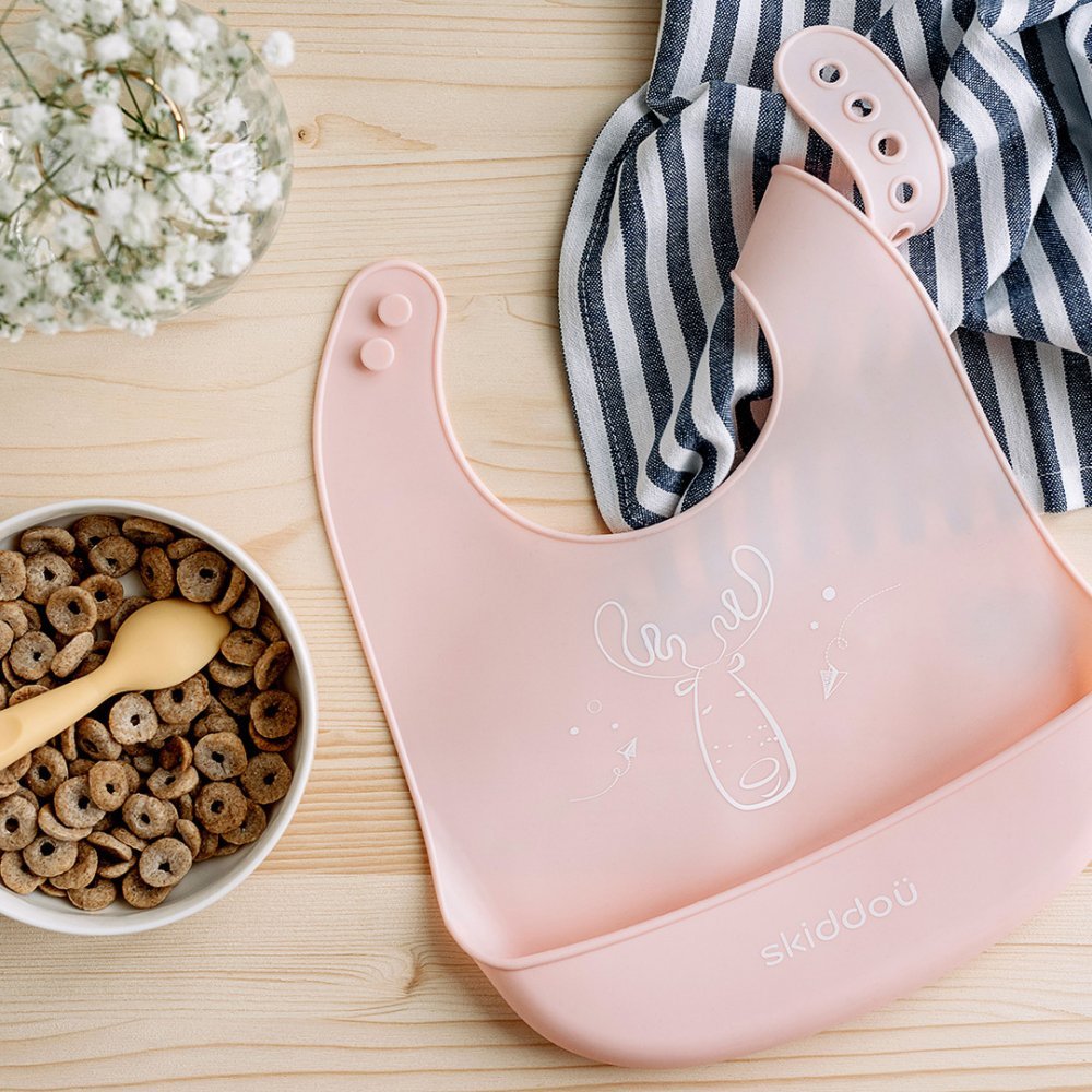 Baveta din silicon Skiddou Smekke Keep Pink – imaginea 2
