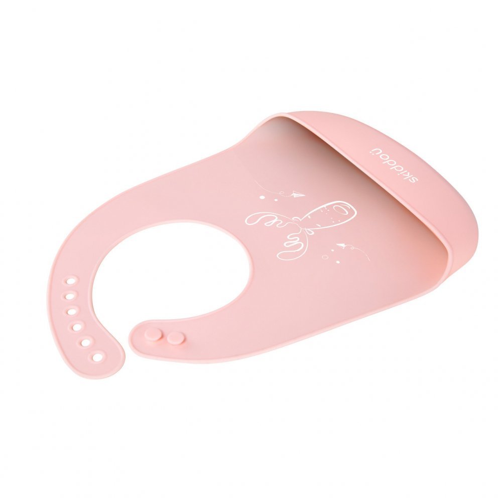 Baveta din silicon Skiddou Smekke Keep Pink – imaginea 3