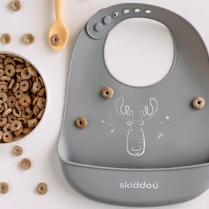 Baveta din silicon Skiddou Smekke  Normandic dream Gri