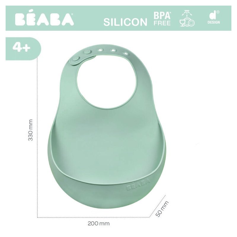 Baveta silicon Beaba Sage Green – imaginea 2