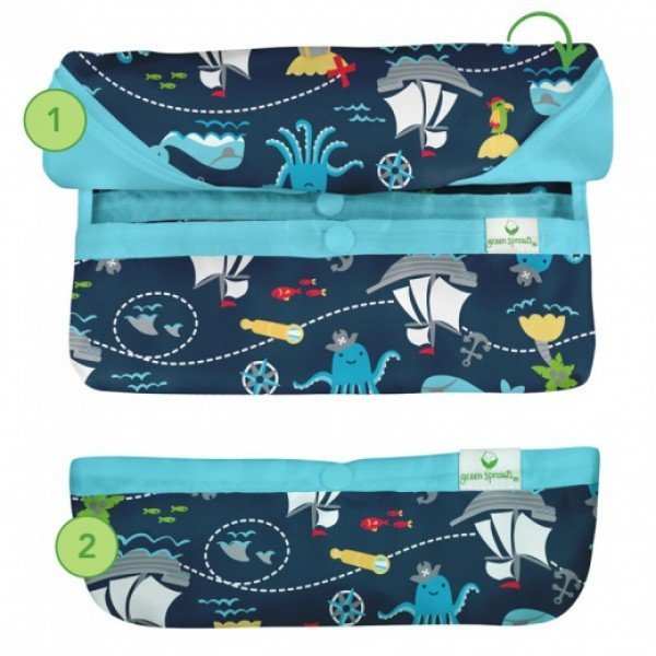 Bavetica multifunctionala cu maneci lungi Green Sprouts Aqua Rainbows 12-24 luni – imaginea 2
