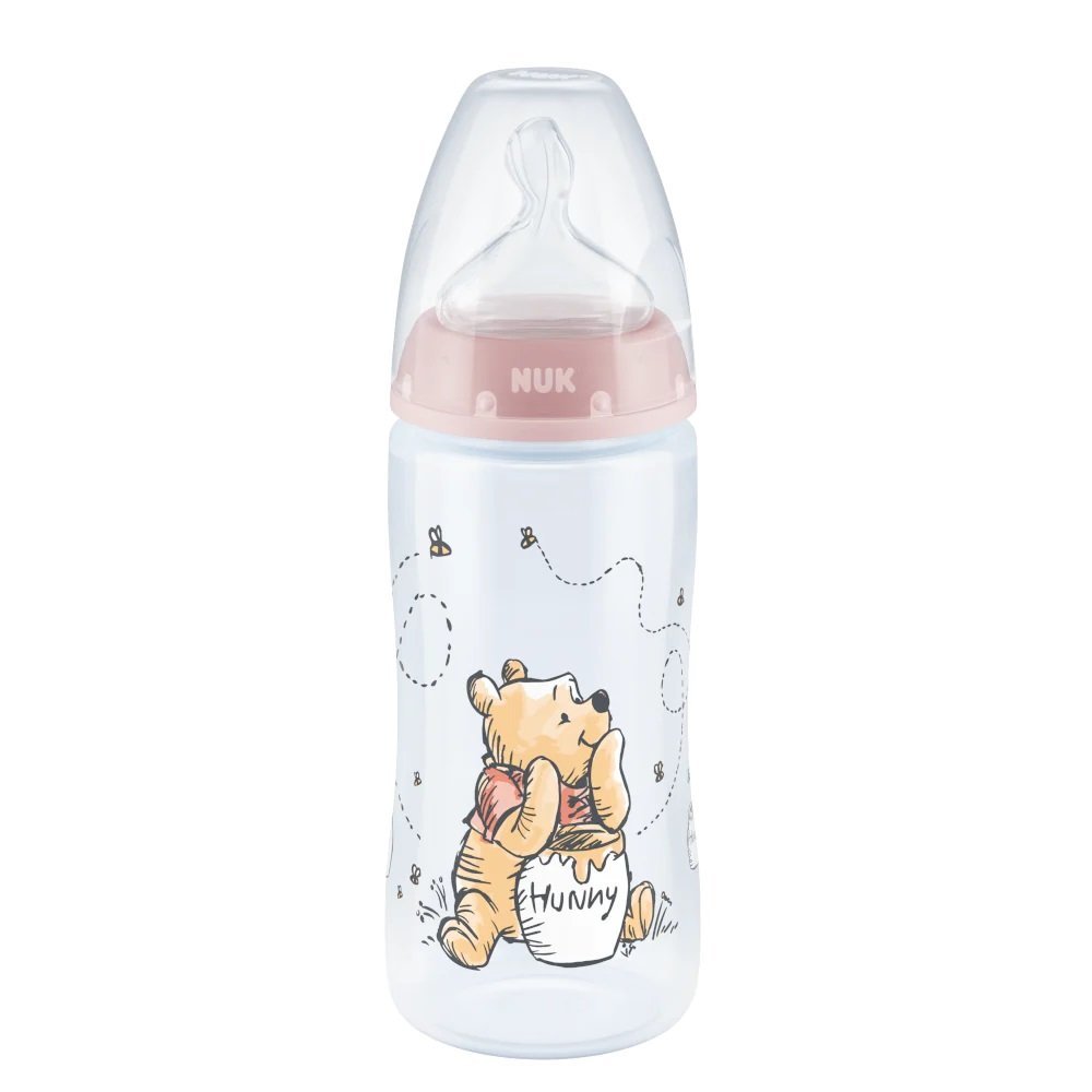 Biberon Nuk First Choice PP 300 ml tetina silicon M 0-6 luni Disney Winnie roz – imaginea 2