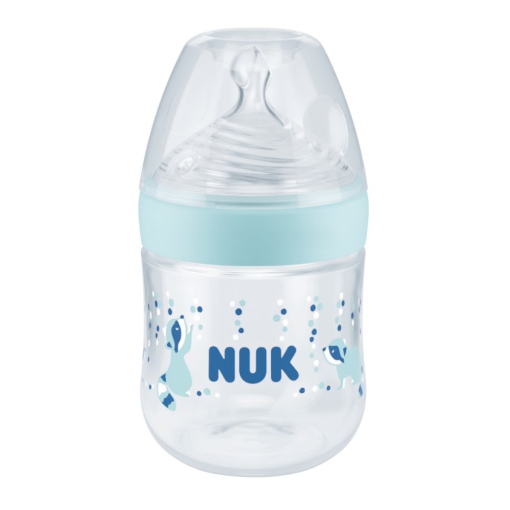Biberon Nuk Nature Sense PP 150 ml tetina silicon S 0-6 luni turcoaz – imaginea 2