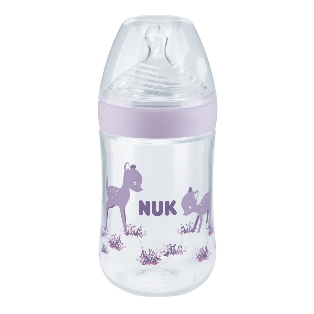 Biberon Nuk Nature Sense PP 260 ml tetina silicon M 6-18 luni mov – imaginea 2