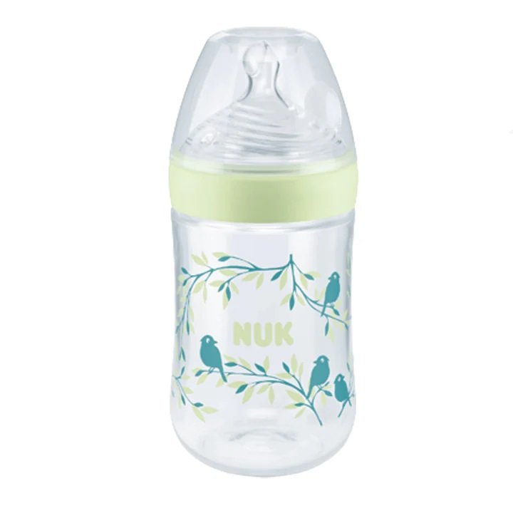 Biberon Nuk Nature Sense PP 260 ml tetina silicon M 6-18 luni verde – imaginea 2