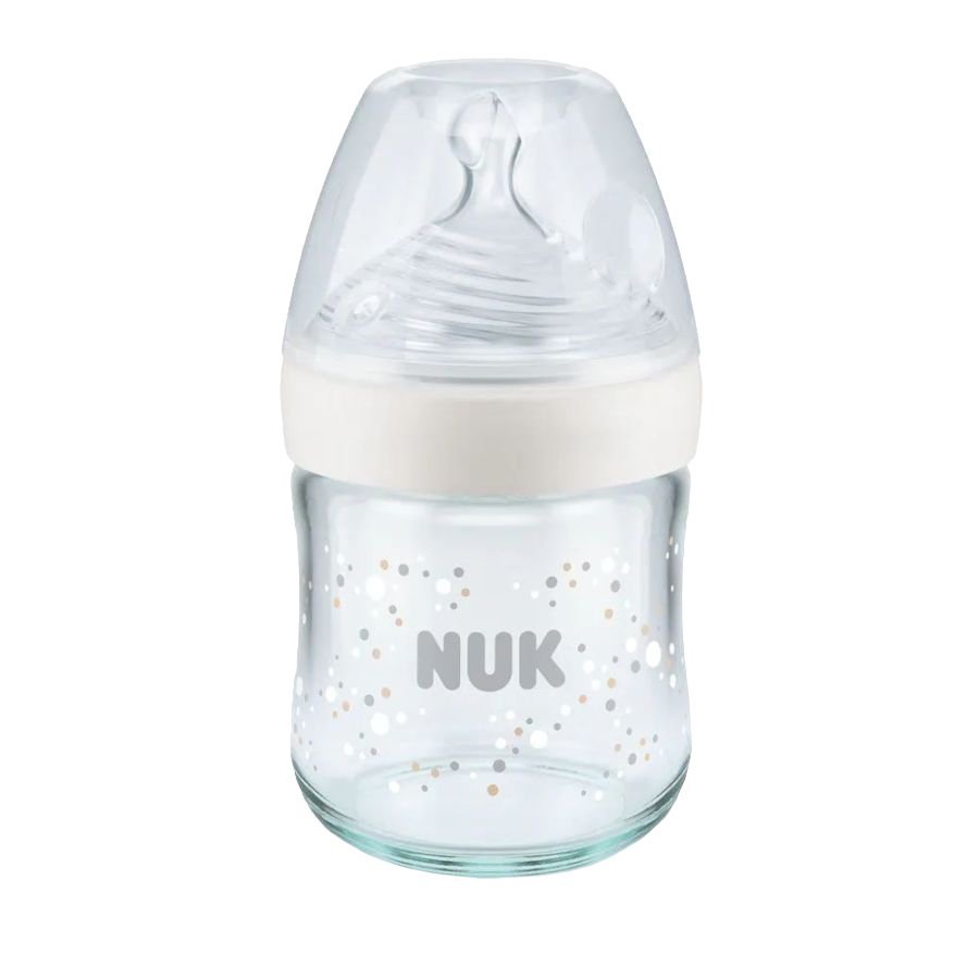 Biberon Nuk Nature Sense Sticla 120 ml tetina silicon S 0-6 luni alb – imaginea 2