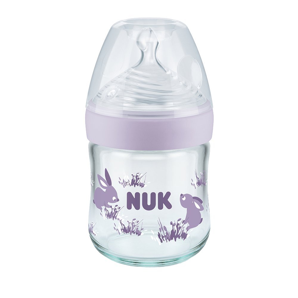 Biberon Nuk Nature Sense Sticla 120 ml tetina silicon S 0-6 luni mov – imaginea 2