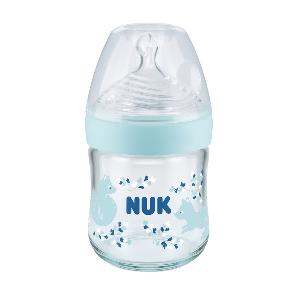 Biberon Nuk Nature Sense Sticla 120 ml tetina silicon S 0-6 luni turcoaz – imaginea 2