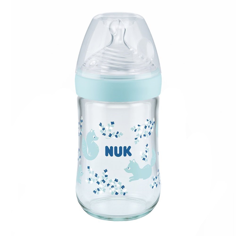 Biberon Nuk Nature Sense Sticla 240 ml tetina silicon M 6-18 luni turcoaz – imaginea 2