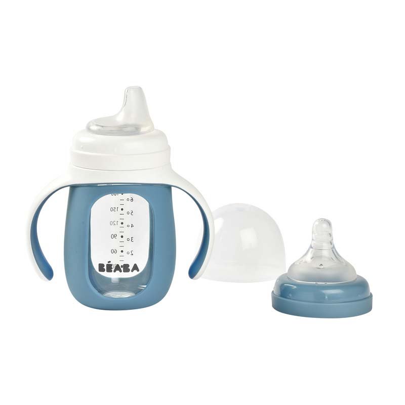 Biberon de invatare 2 in 1 Beaba 210 ml Windy Blue – imaginea 3