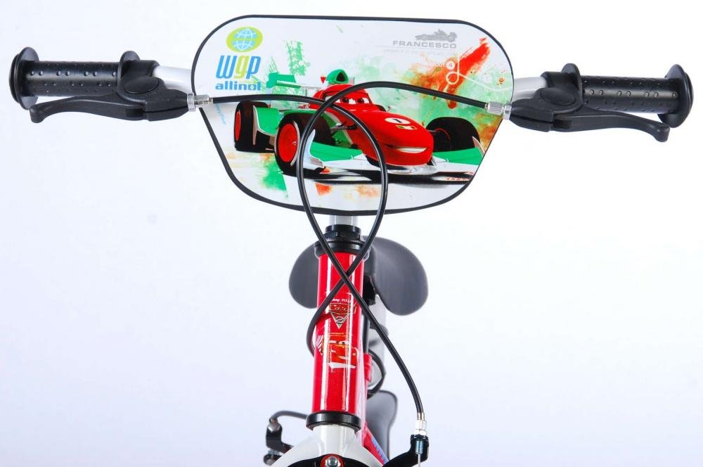 Bicicleta pentru copii EL Disney Cars 14 inch, frana de mana pe ambele roti, scaun si ghidon reglabil, sticla de apa, spite, roti gonflabile – imaginea 5