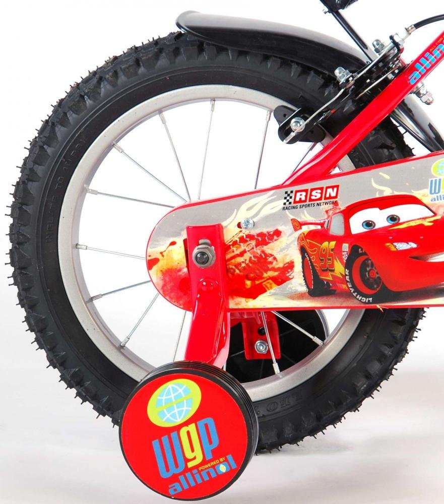 Bicicleta pentru copii EL Disney Cars 14 inch, frana de mana pe ambele roti, scaun si ghidon reglabil, sticla de apa, spite, roti gonflabile – imaginea 6