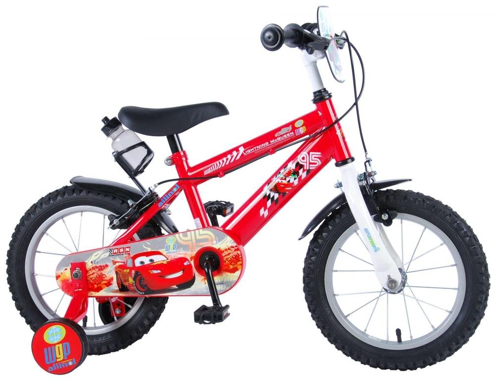 Bicicleta pentru copii EL Disney Cars 14 inch, frana de mana pe ambele roti, scaun si ghidon reglabil, sticla de apa, spite, roti gonflabile – imaginea 7