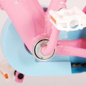 Bicicleta pentru copii EL Disney Princess 14 inch Pink, frana de mana pe ambele roti, scaun si ghidon reglabil, suport pentru papusi, cosulet pe ghidon, roti gonflabile