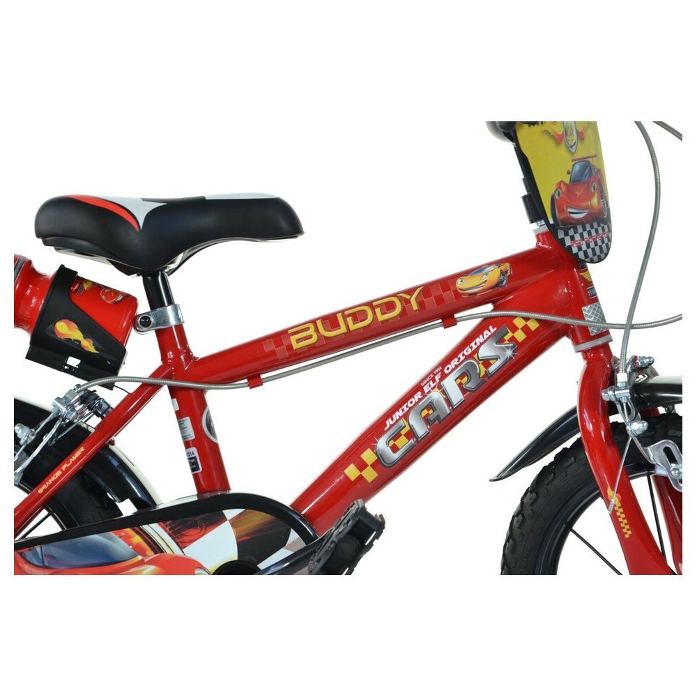 Bicicleta copii Dino Bikes Cars 16 inch, varsta 6-8 ani, inaltimea 107-125 cm, anvelope gonflabile, frana de mana roata din fataspate, suport cu sticla de apa, frana de mana roata din fataspate – imaginea 2