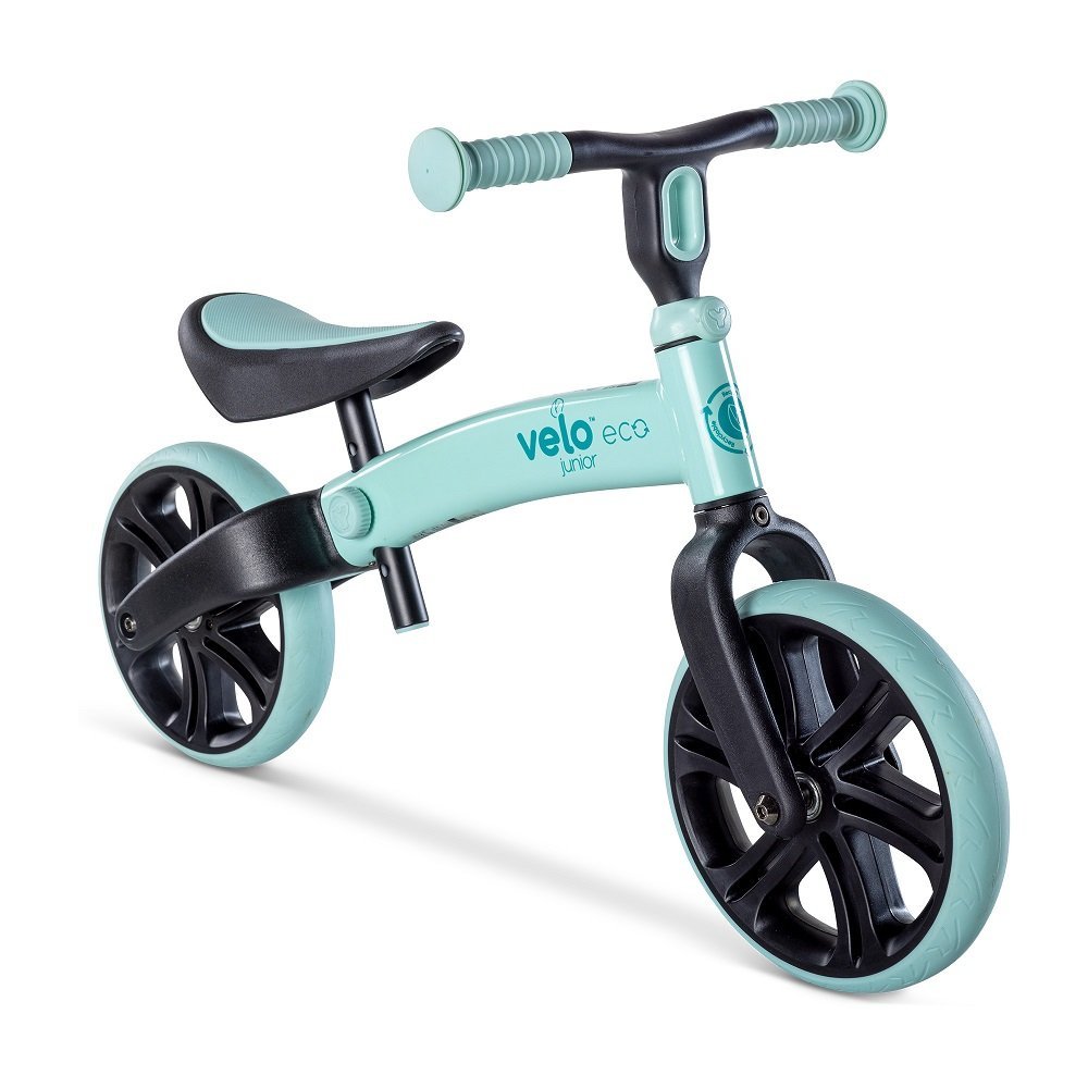 Bicicleta copii fara pedale Yvolution Y Velo Junior Eco green 9 inch, roti duble spate, varsta 18 luni-3 ani, scaun si ghidon reglabile in inaltime, greutatea maxima a copilului 20 kg – imaginea 8