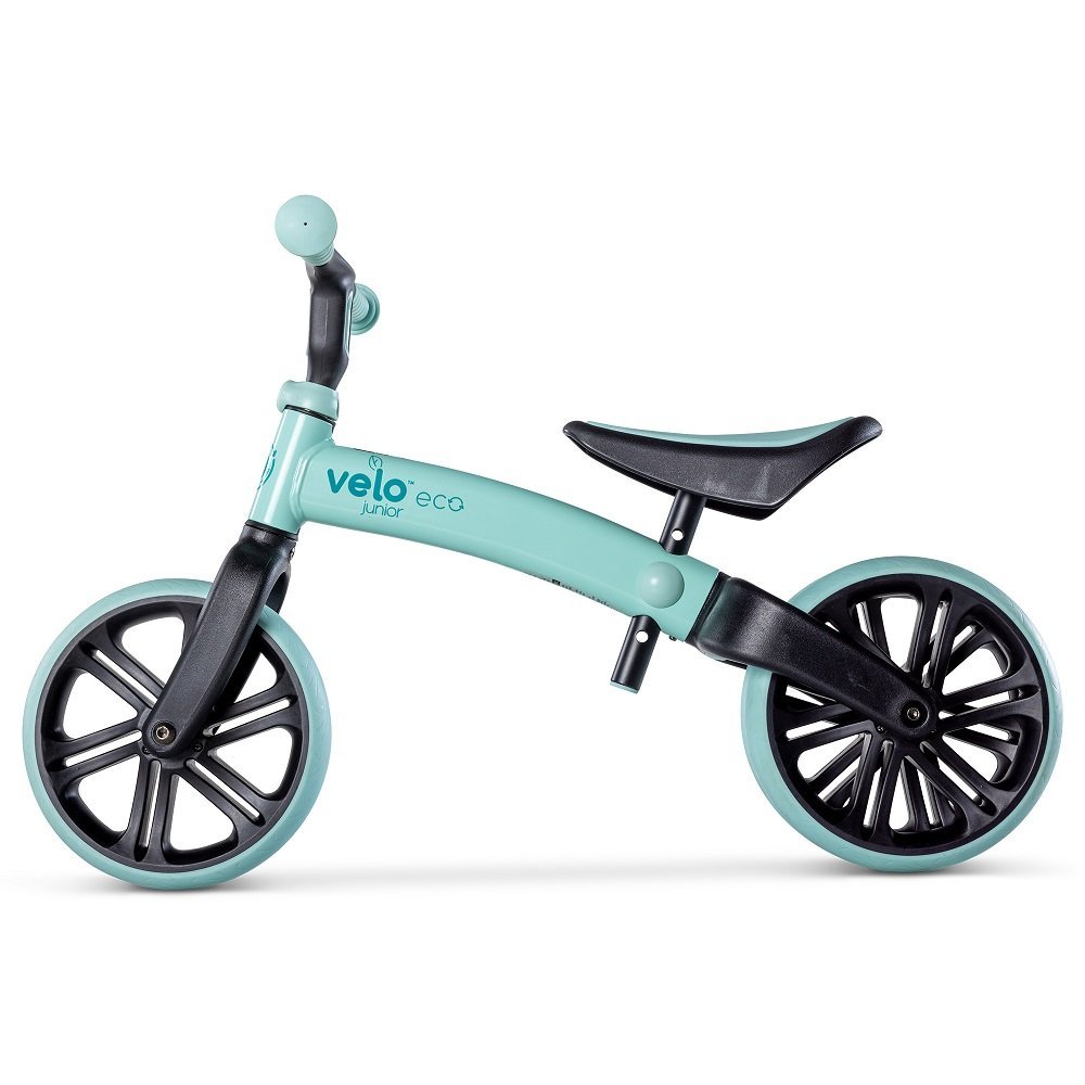 Bicicleta copii fara pedale Yvolution Y Velo Junior Eco green 9 inch, roti duble spate, varsta 18 luni-3 ani, scaun si ghidon reglabile in inaltime, greutatea maxima a copilului 20 kg – imaginea 2