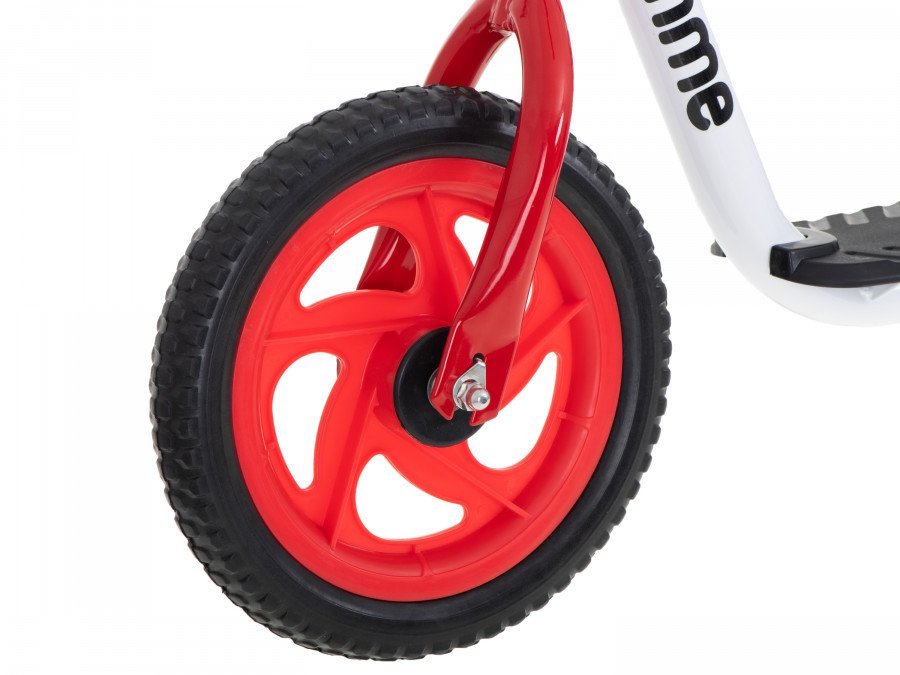Bicicleta copii fara pedale Viko Red 11 inch, varsta 3-6 ani, inaltimea de 85-100 cm, roti din material EVA rezistent,  inaltime sezut reglabila 30-42 cm, sarcina maxima de pana la 30 kg