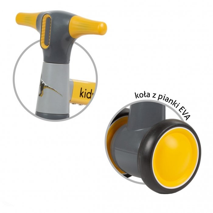 Ride-On pentru copii fara pedale Kidwell Petito Dino, varsta 1-3 ani, greutatea maxima a copilului 20 kg, roti din spuma EVA, sa conturata, moale, din piele ecologica – imaginea 8