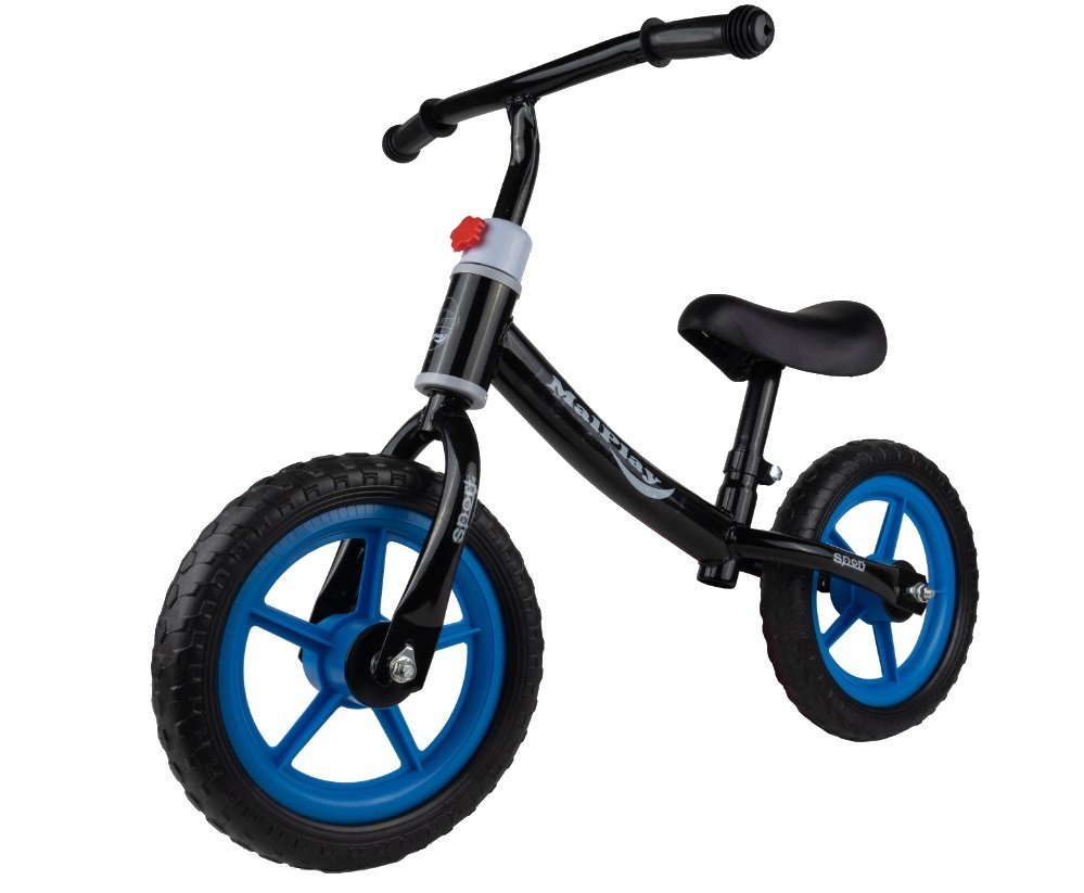 Bicicleta fara pedale cu roti de 12 inch din spuma EVA, cu scaun si ghidon reglabile in inaltime, Push Sport Blue, inaltime sezut 29-34 cm, de la 3 ani, inaltime recomandata 80-108 cm – imaginea 7