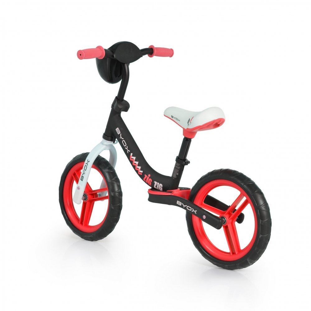 Bicicleta copii fara pedale Byox Zig-Zag Red 12 inch, roti din cauciuc EVA, scaun ajustabil pe inaltime de la 36 cm pana la 45 cm, de la 2 ani pana la greutatea maxima admisa de 20 kg – imaginea 3