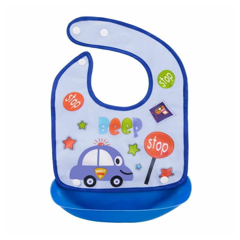 Baveta impermeabila Bocioland cu buzunar detasabil 21×21 cm Car