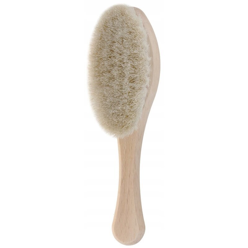 Perie pentru bebelusi si copii Bocioland Maro din par natural de capra – imaginea 4