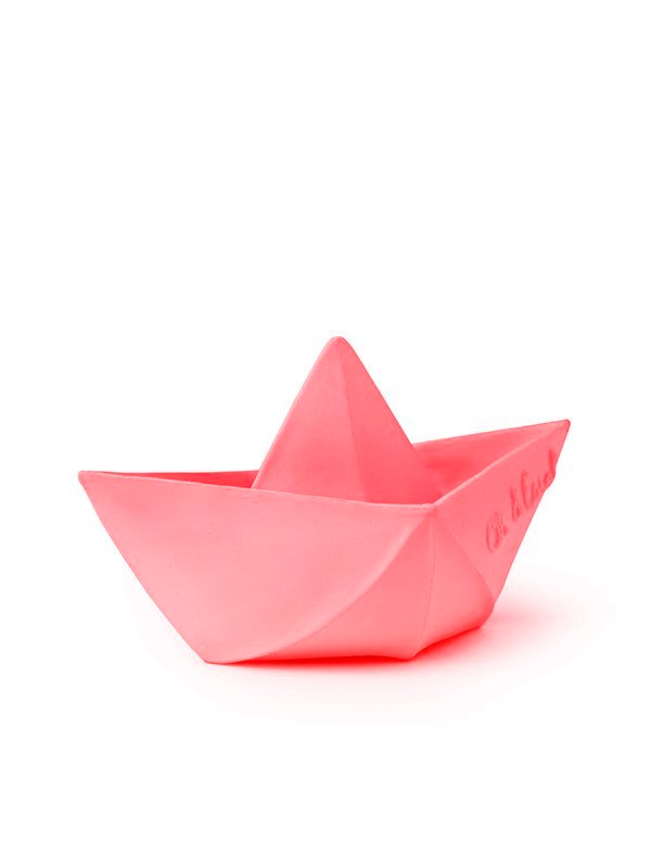Jucarie pentru baie Barcuta Origami roz