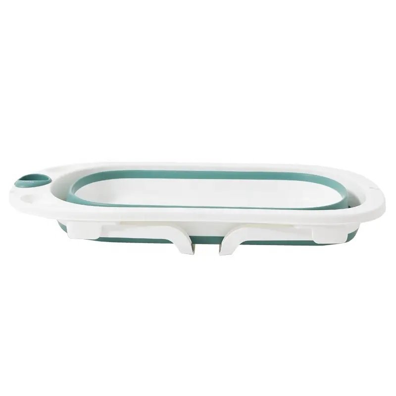 Cadita Little Mom Starfish Green pliabila, margini rotunjite, dop de scurgere, design ergonomic, dimensiuni 80×48.5x21cm – imaginea 2