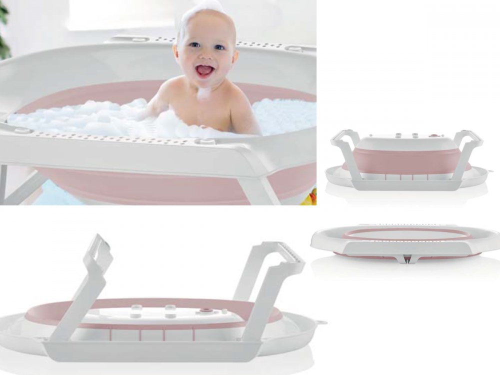 Cadita pliabila BabyJem cu suprafata antiderapanta Roz – imaginea 2
