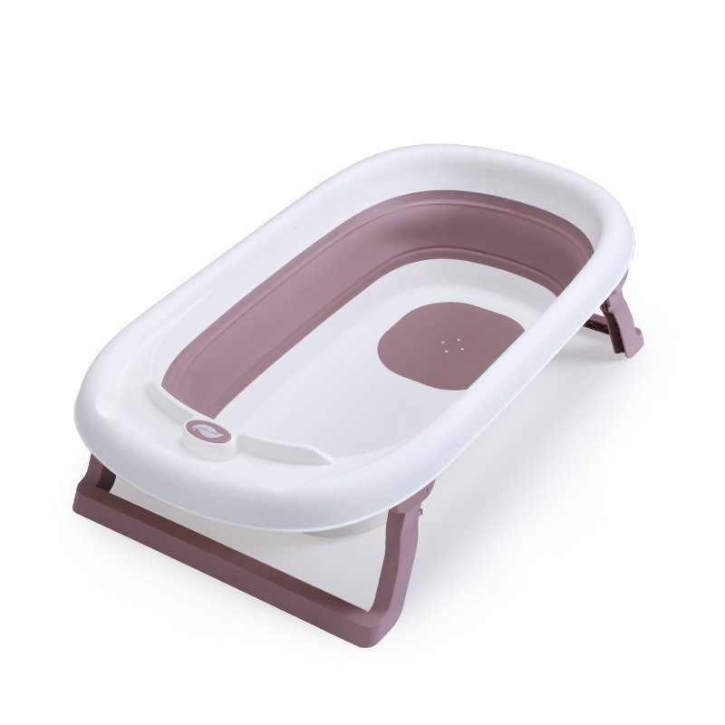 Cadita Little Mom Fold Purple pliabila, cu dop evacuare, picioare cu material antiderapant, margini rotunjite – imaginea 4