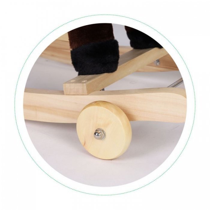 Calut balansoar Ecotoys cu roti si sunete XL-106W ciocolatiu – imaginea 5