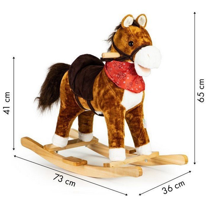 Calut balansoar cu sunete si coada in miscare Ecotoys XL-106 maro – imaginea 7